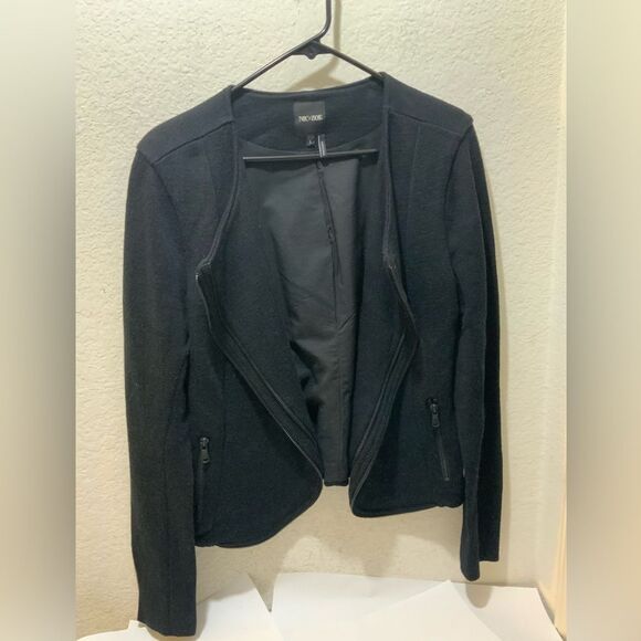Nic + Zoe Sweater Blazer decorative zip fully lined L - Picture 1 of 8